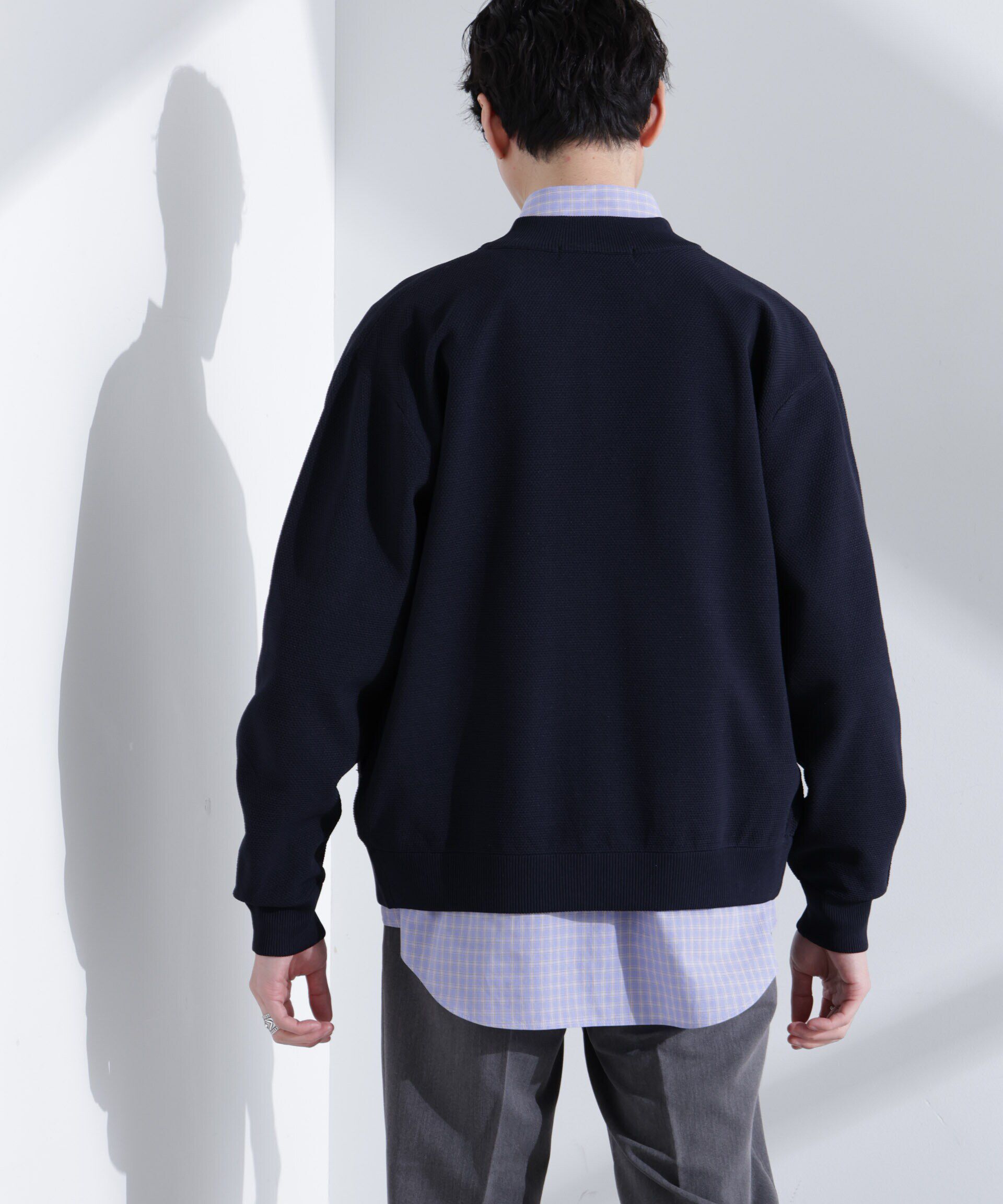 nano･universe「エアニットジップブルゾン」|ブルゾン・スタジャン|