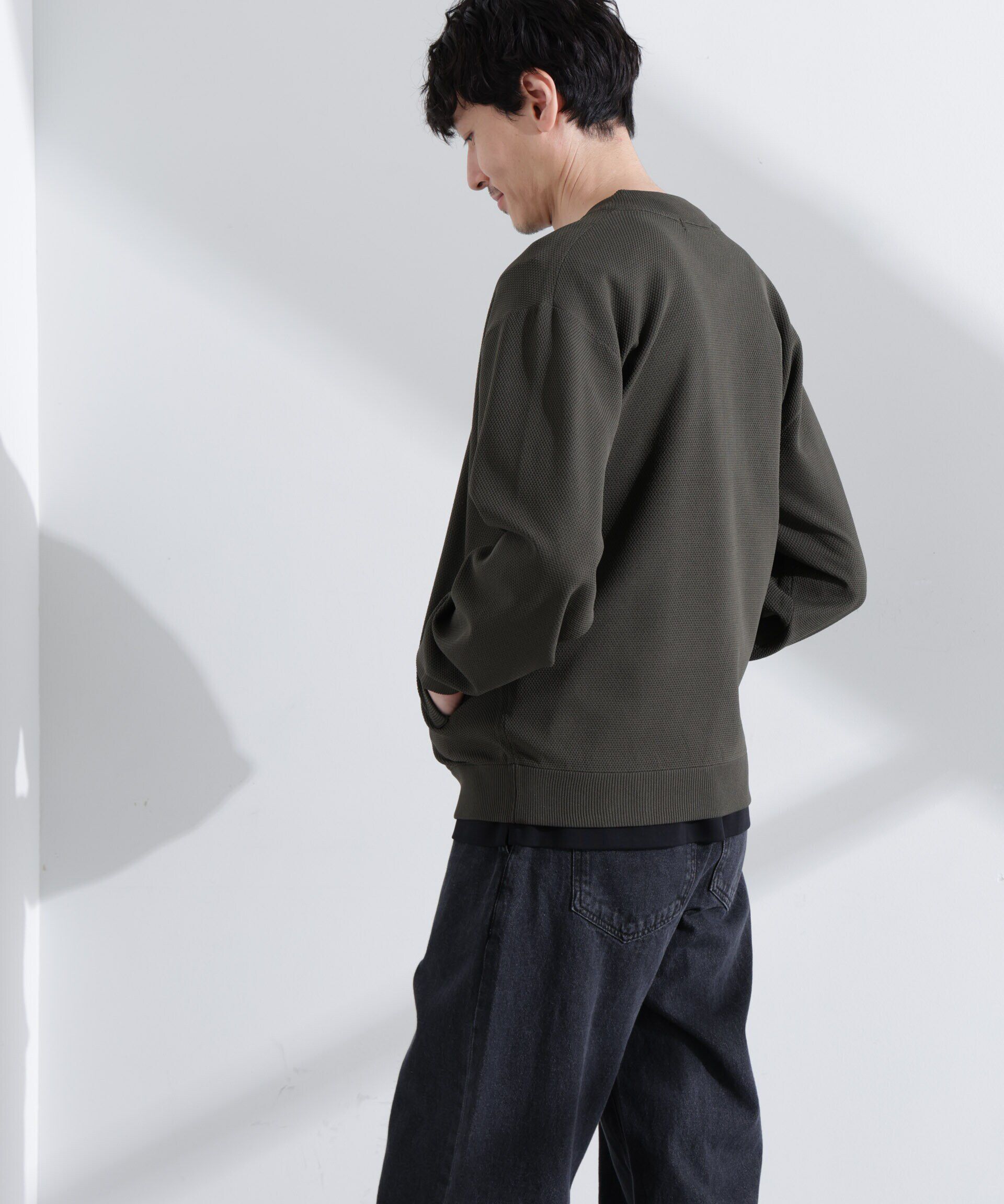 nano･universe「エアニットジップブルゾン」|ブルゾン・スタジャン|