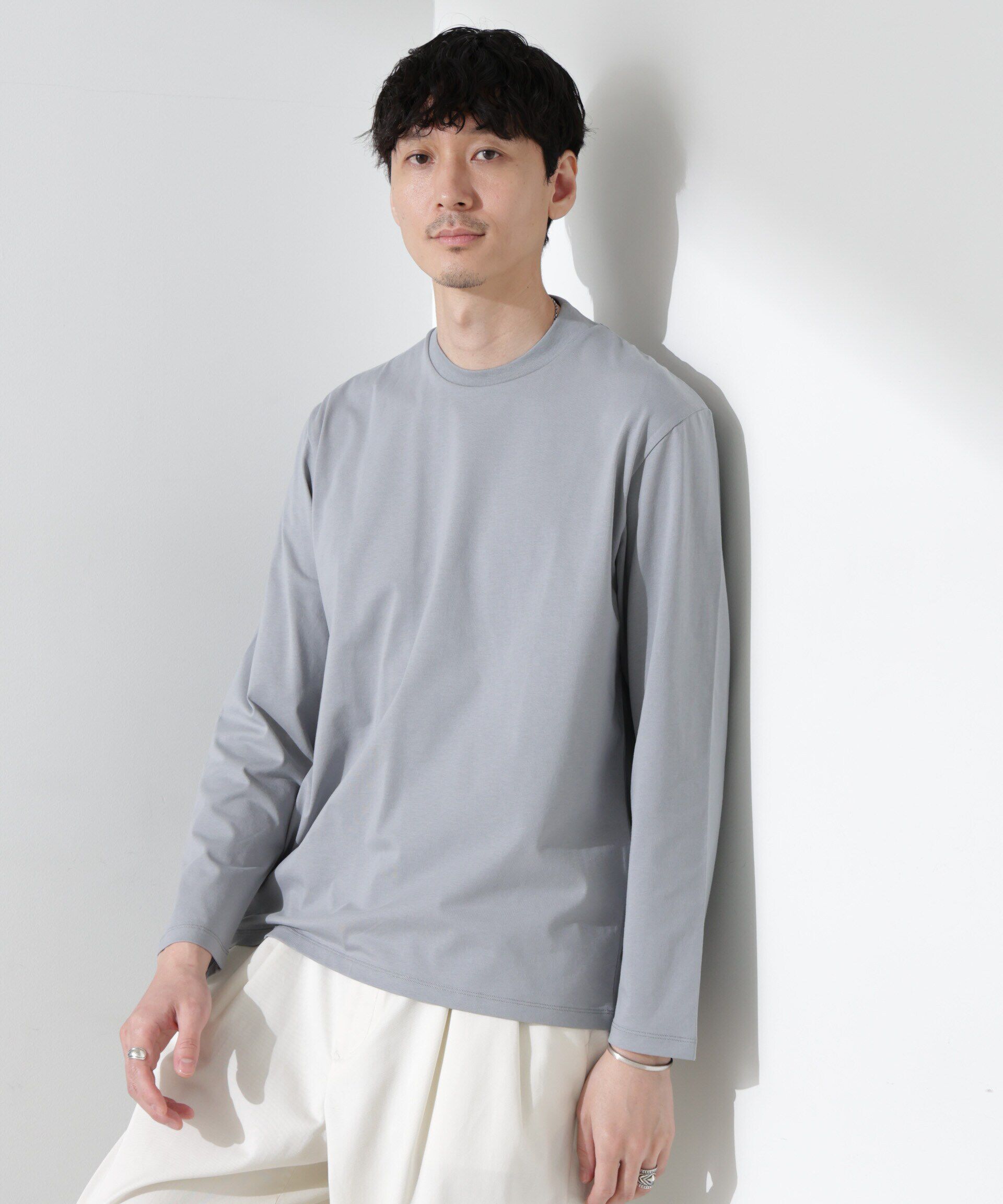 nano･universe「ジャケT(R) クルーネック 長袖」|Tシャツ・カットソー|グレー