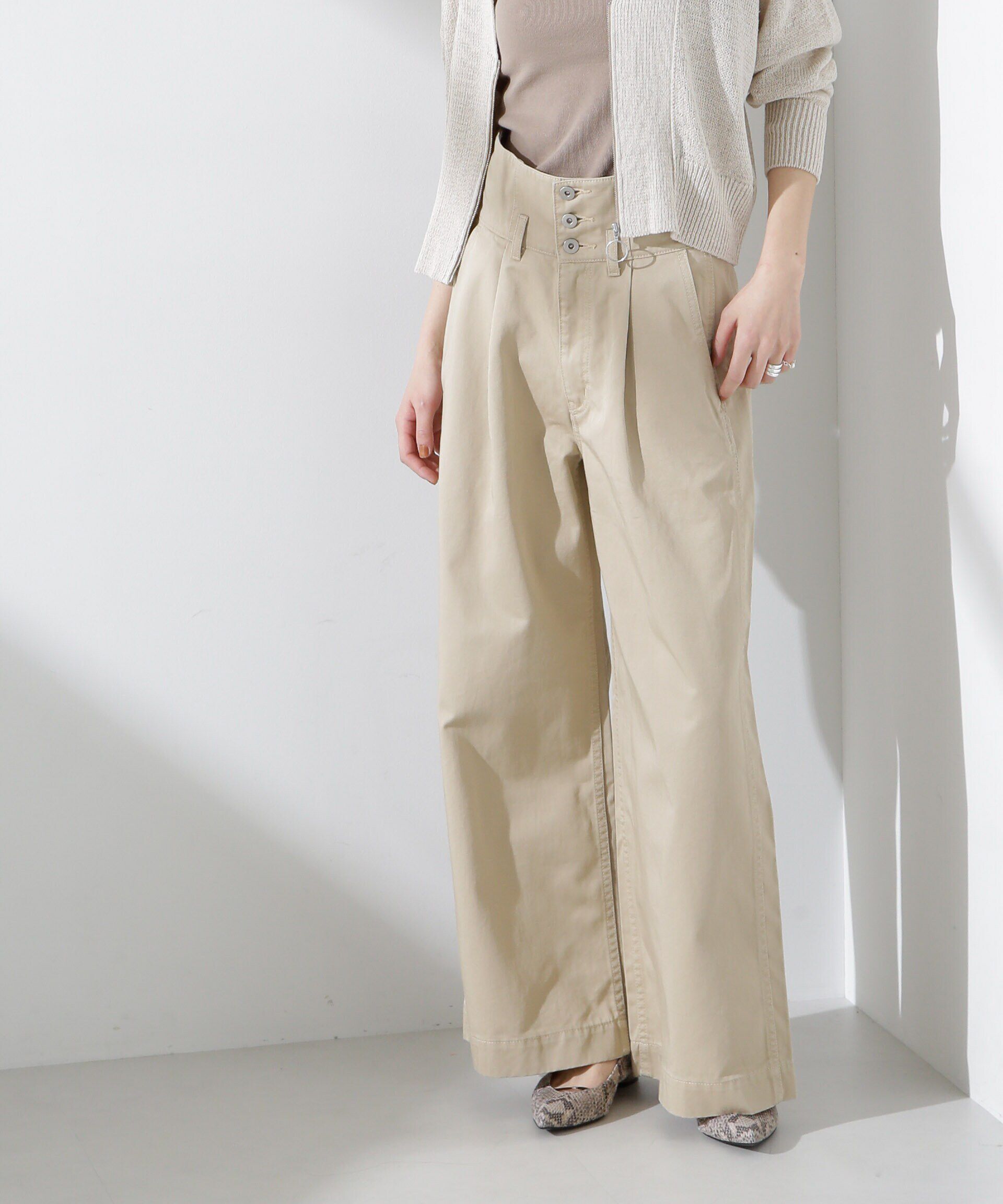 nano･universe「コルセットバギーチノパンツ」|チノ|