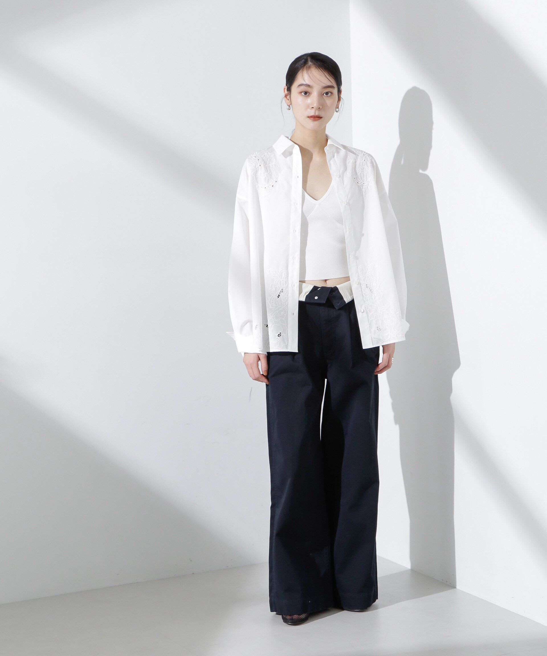 nano･universe「コルセットバギーチノパンツ」|チノ|