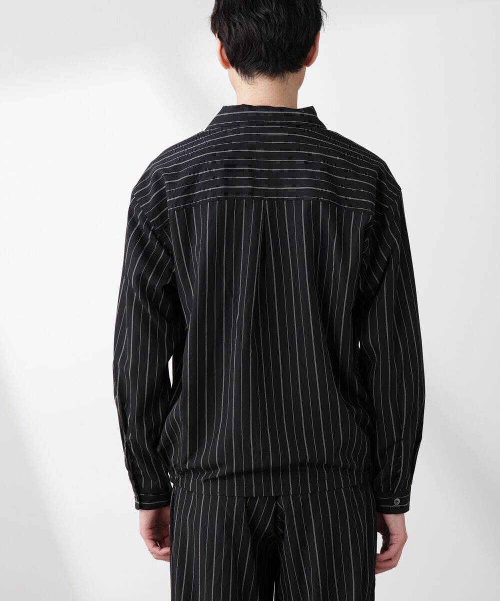 nano･universe「リネンブレンドピンストライプブルゾン（セットアップ可）」|ブルゾン・スタジャン|