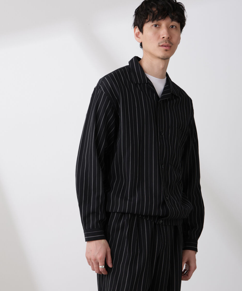 nano･universe「リネンブレンドピンストライプブルゾン（セットアップ可）」|ブルゾン・スタジャン|