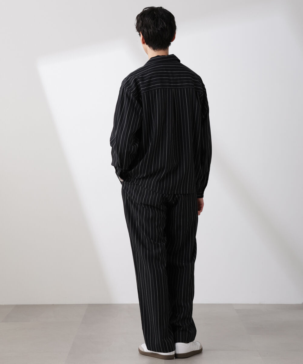 nano･universe「リネンブレンドピンストライプブルゾン（セットアップ可）」|ブルゾン・スタジャン|