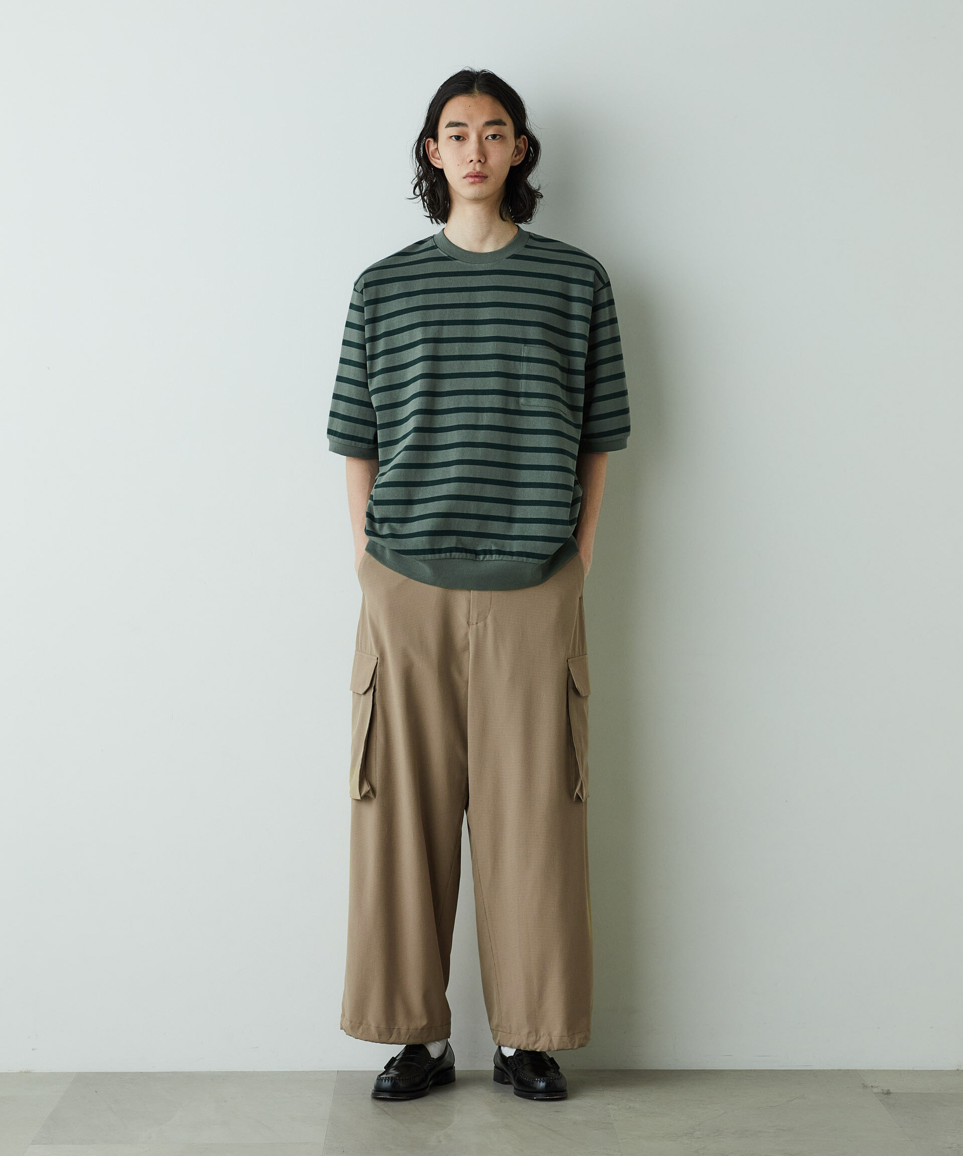 nano･universe「｢HOTEL PALACE｣ｵﾃﾙﾊﾟﾗｽ ﾄﾞﾗｲﾀｯﾁﾊﾞｽｸﾎﾞｰﾀﾞｰﾙｰｽ」|Tシャツ・カットソー|グリーン