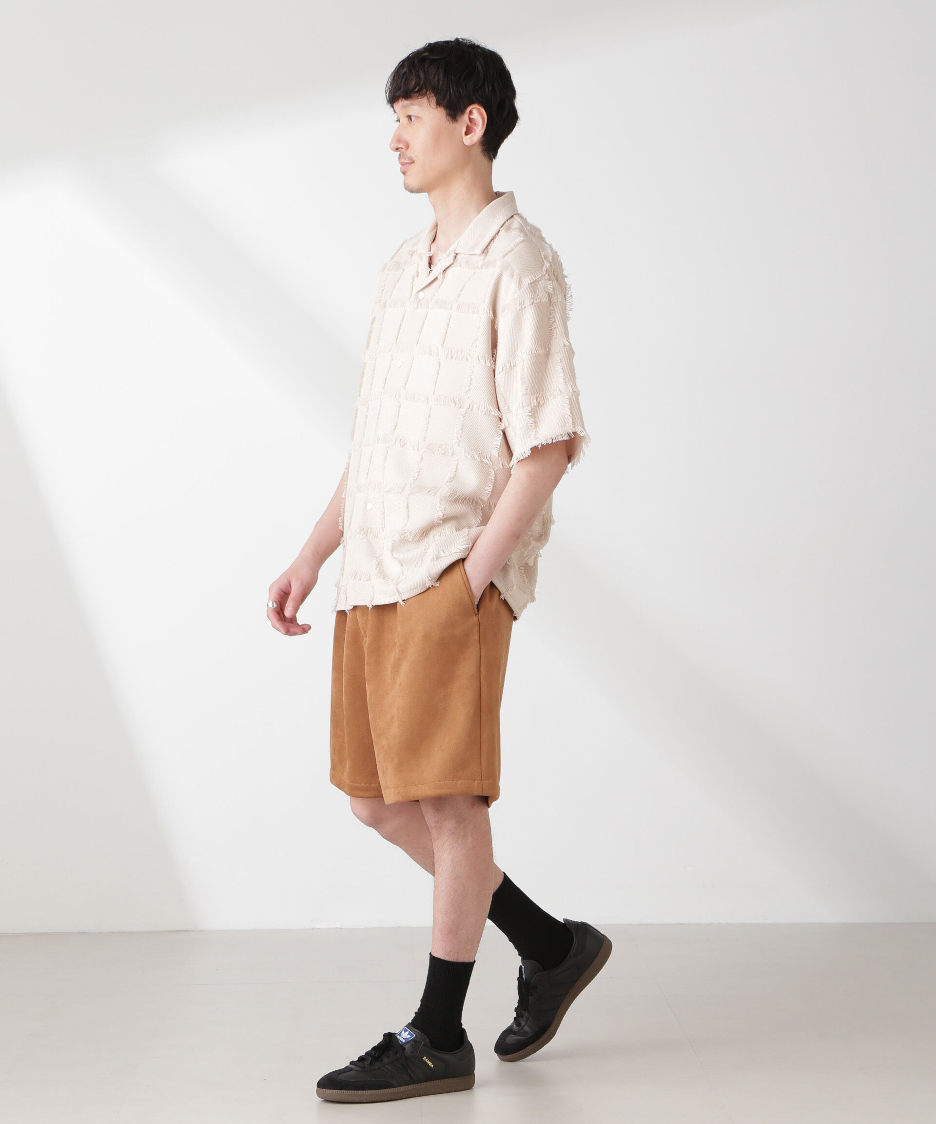 nano･universe「フェイクスエード イージーショートパンツ」|チノ|