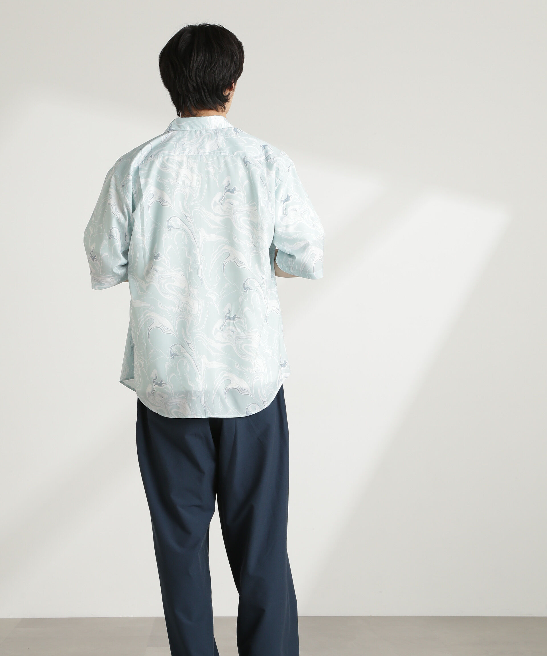 nano･universe「マーブルパターンシャツ 半袖」|シャツ・ブラウス|