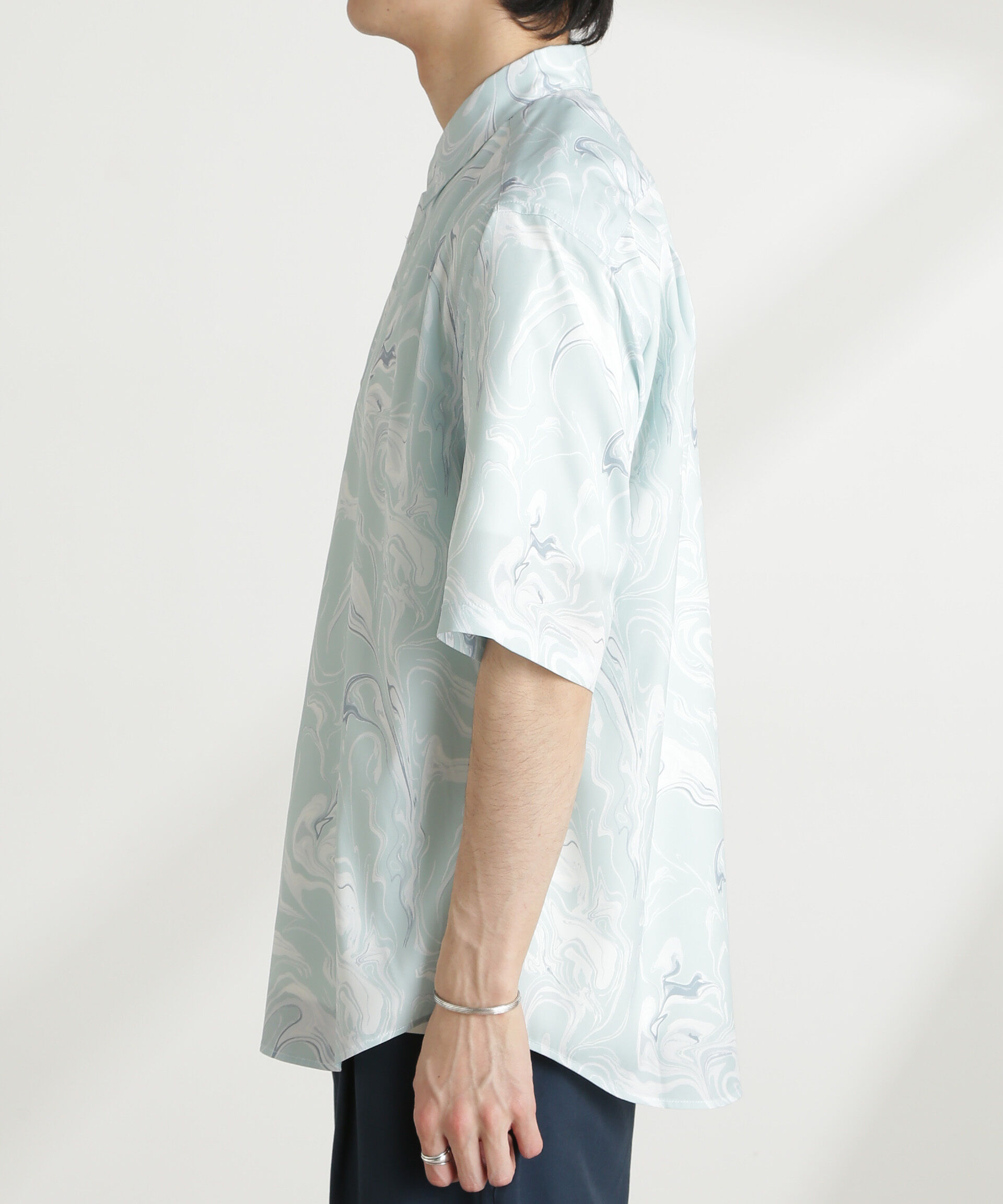 nano･universe「マーブルパターンシャツ 半袖」|シャツ・ブラウス|