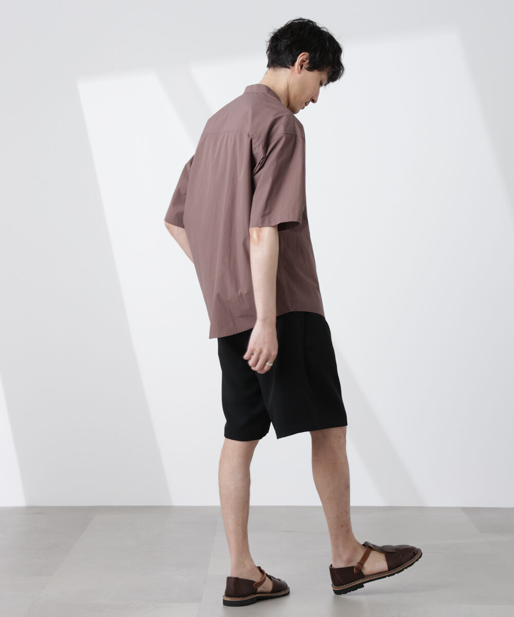 nano･universe「「大人のワイドシャツ」バンドカラー 半袖」|シャツ・ブラウス|