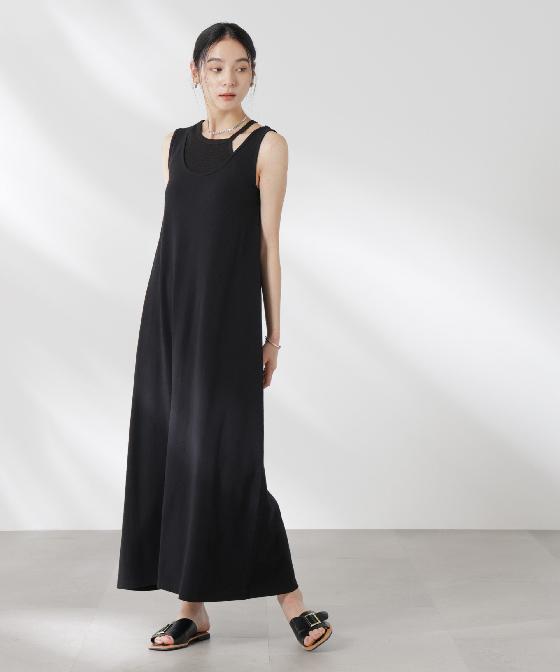 nano･universe「カップ付きアシメタンクレイヤードワンピース」|ワンピース|