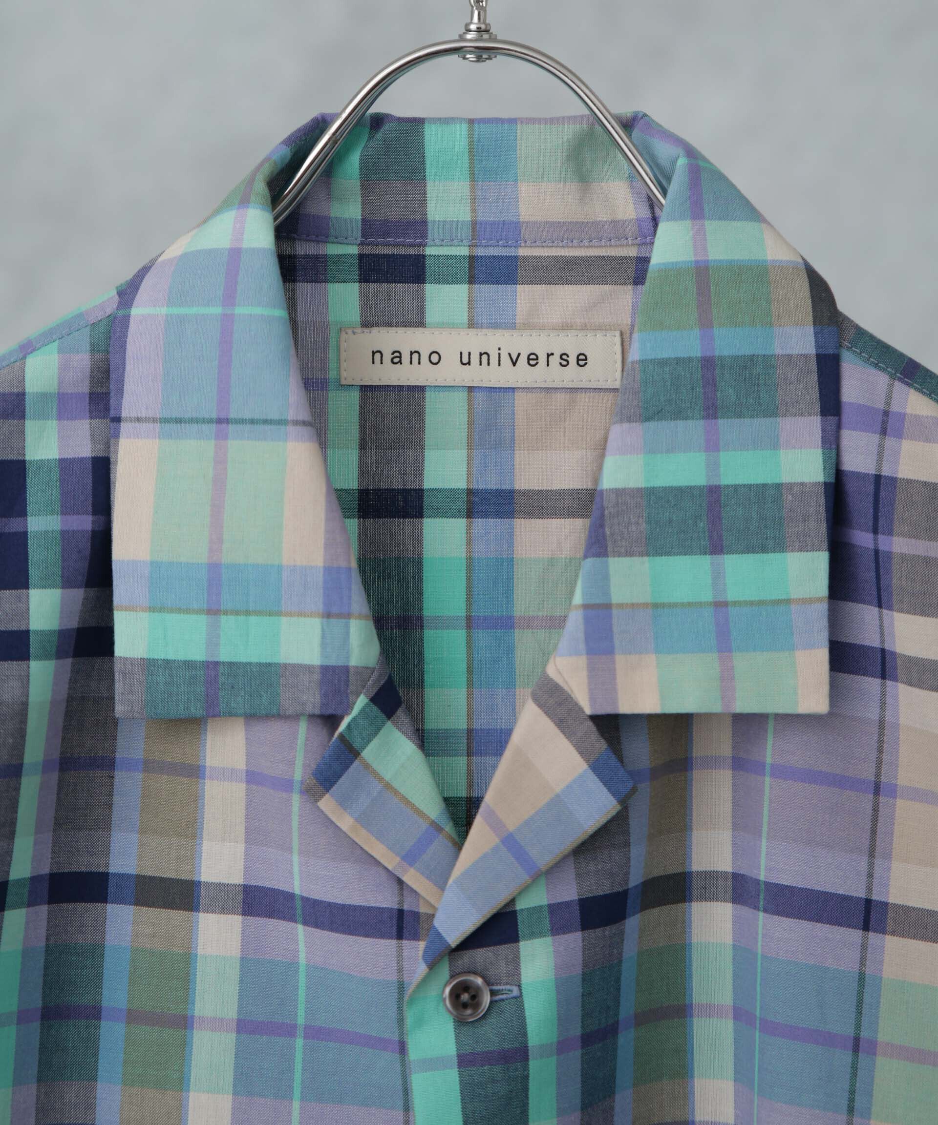 nano･universe「Fabric by INDIA オールドライクマドラスチェックシャツ 半袖」|シャツ・ブラウス|