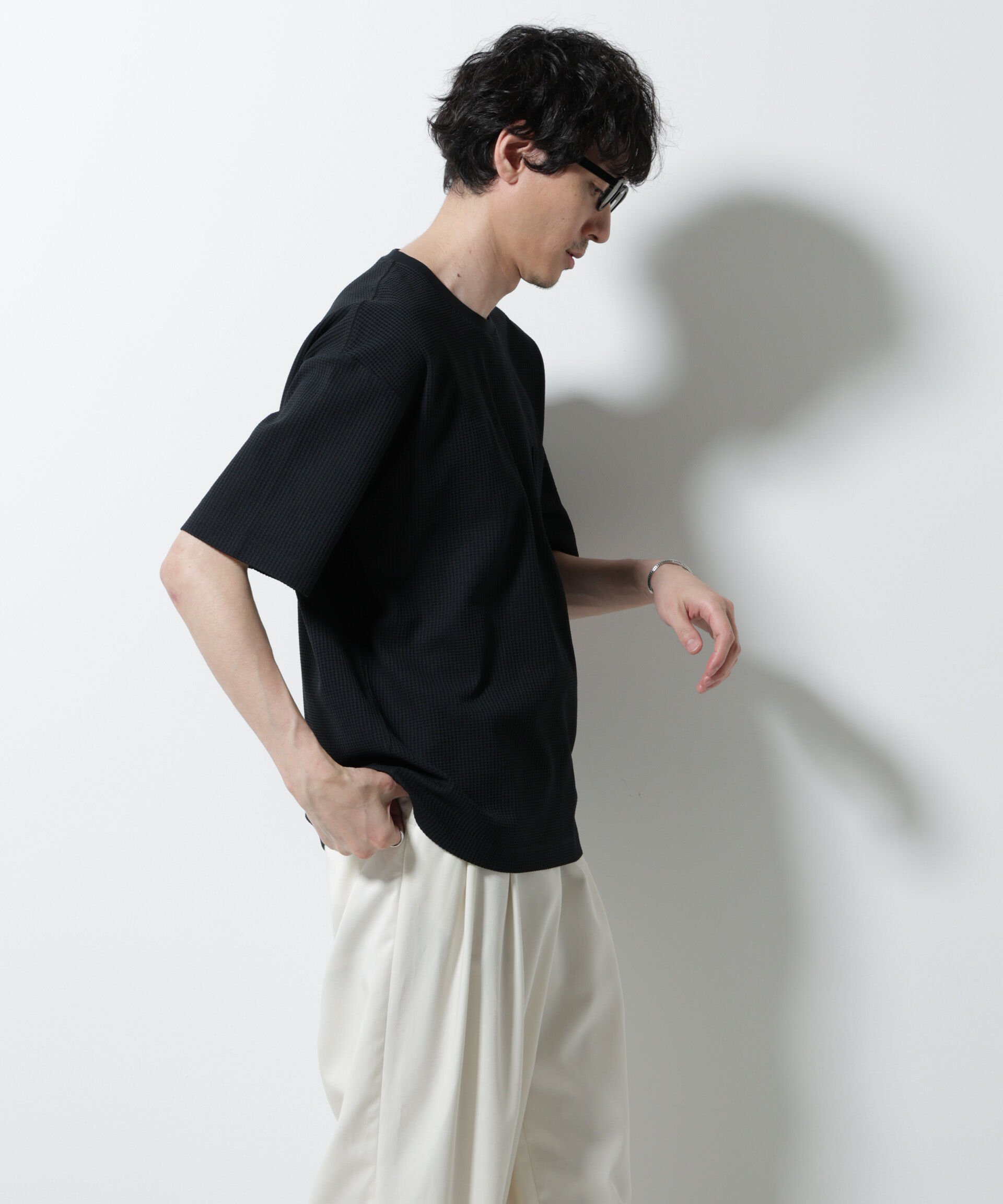 nano･universe「ドライソフトワッフルTシャツ 半袖」|Tシャツ・カットソー|