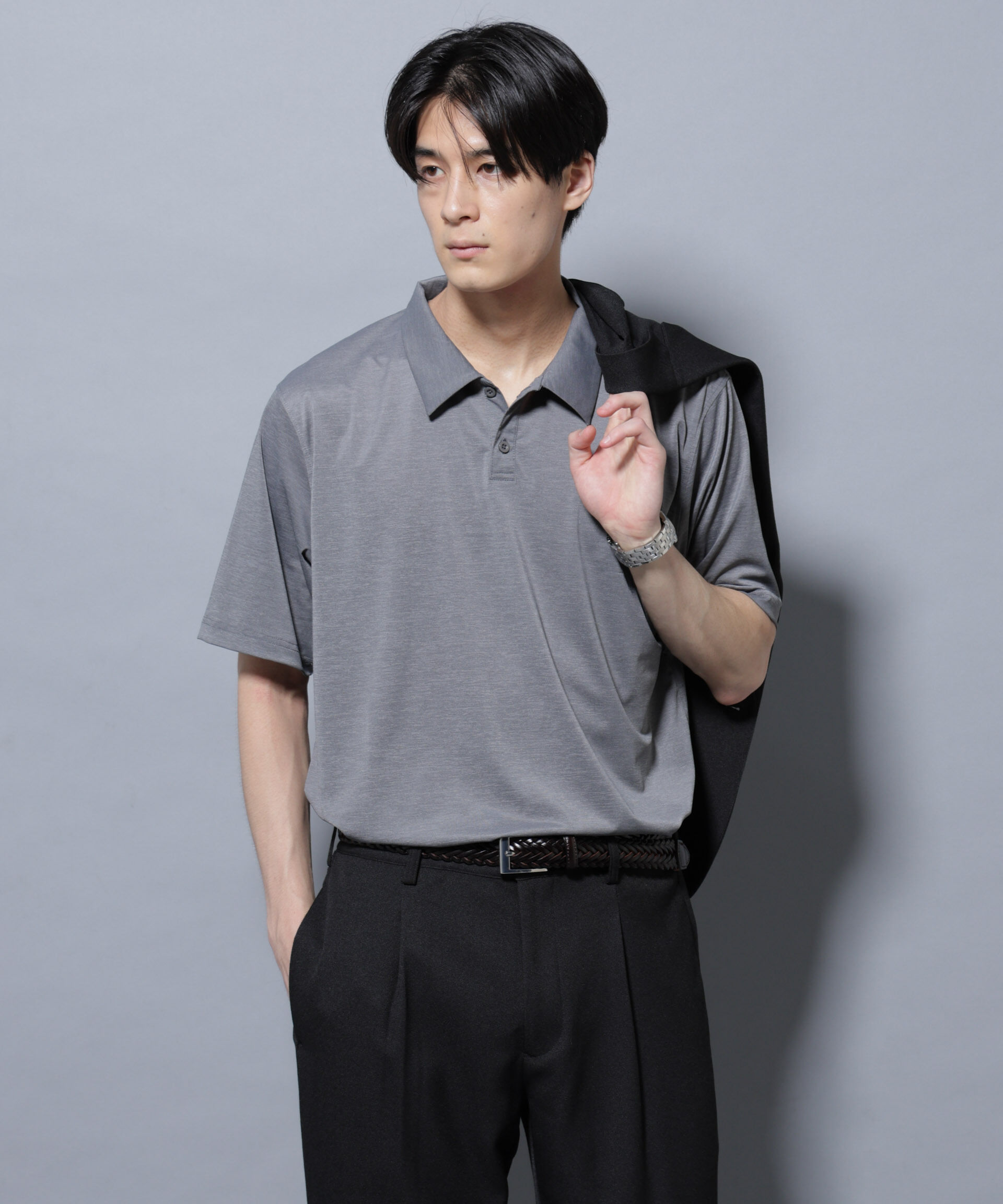 nano･universe「ストレッチメランジポロシャツ半袖」|Tシャツ・カットソー|