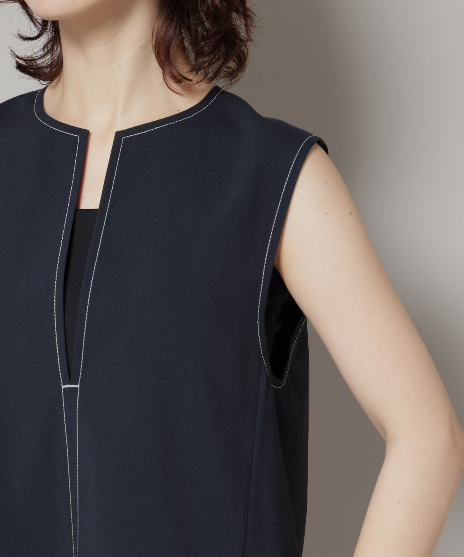 nano･universe「ドライウェザーストレッチバイカラーステッチベスト(セットアップ可)」|シャツ・ブラウス|