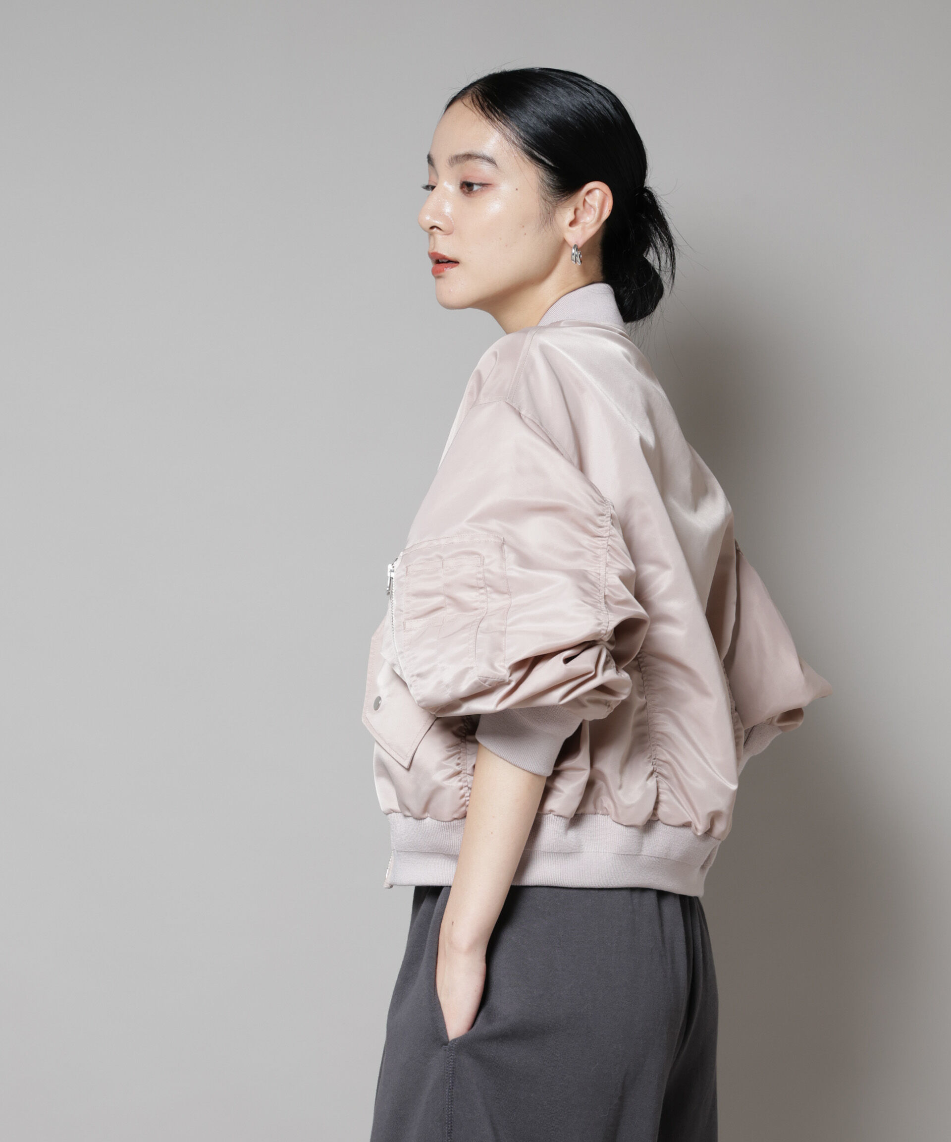 nano･universe「ナイロンツイルMA-1ブルゾン」|ブルゾン・スタジャン|