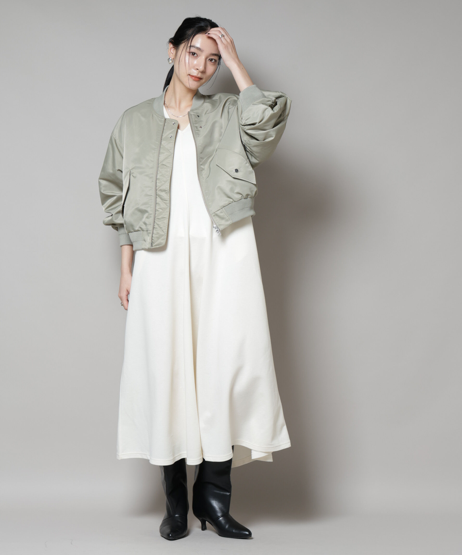 nano･universe「ナイロンツイルMA-1ブルゾン」|ブルゾン・スタジャン|