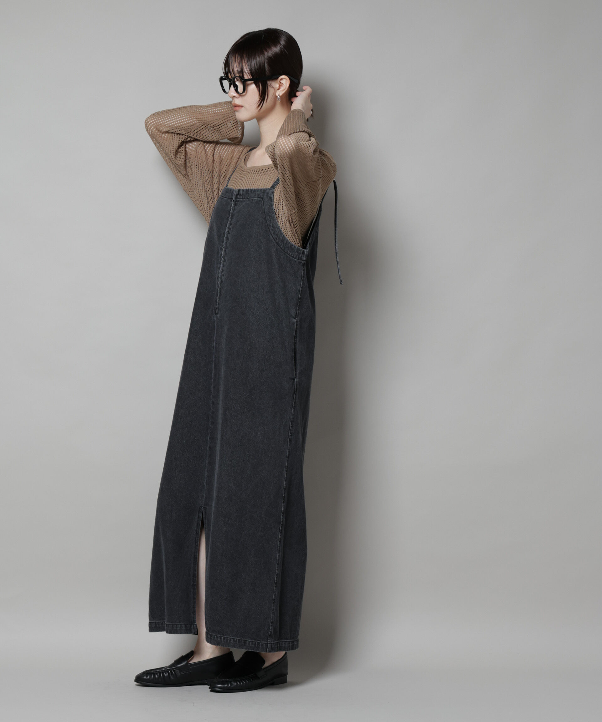 nano･universe「前後2wayデニムキャミソールワンピース」|ワンピース|