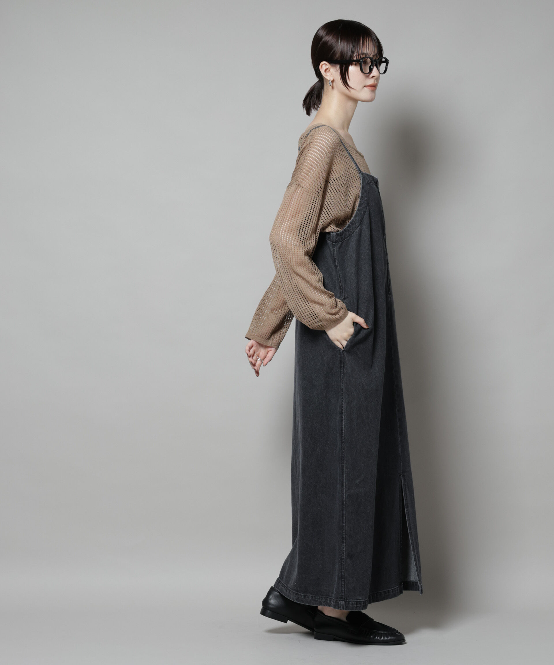 nano･universe「前後2wayデニムキャミソールワンピース」|ワンピース|