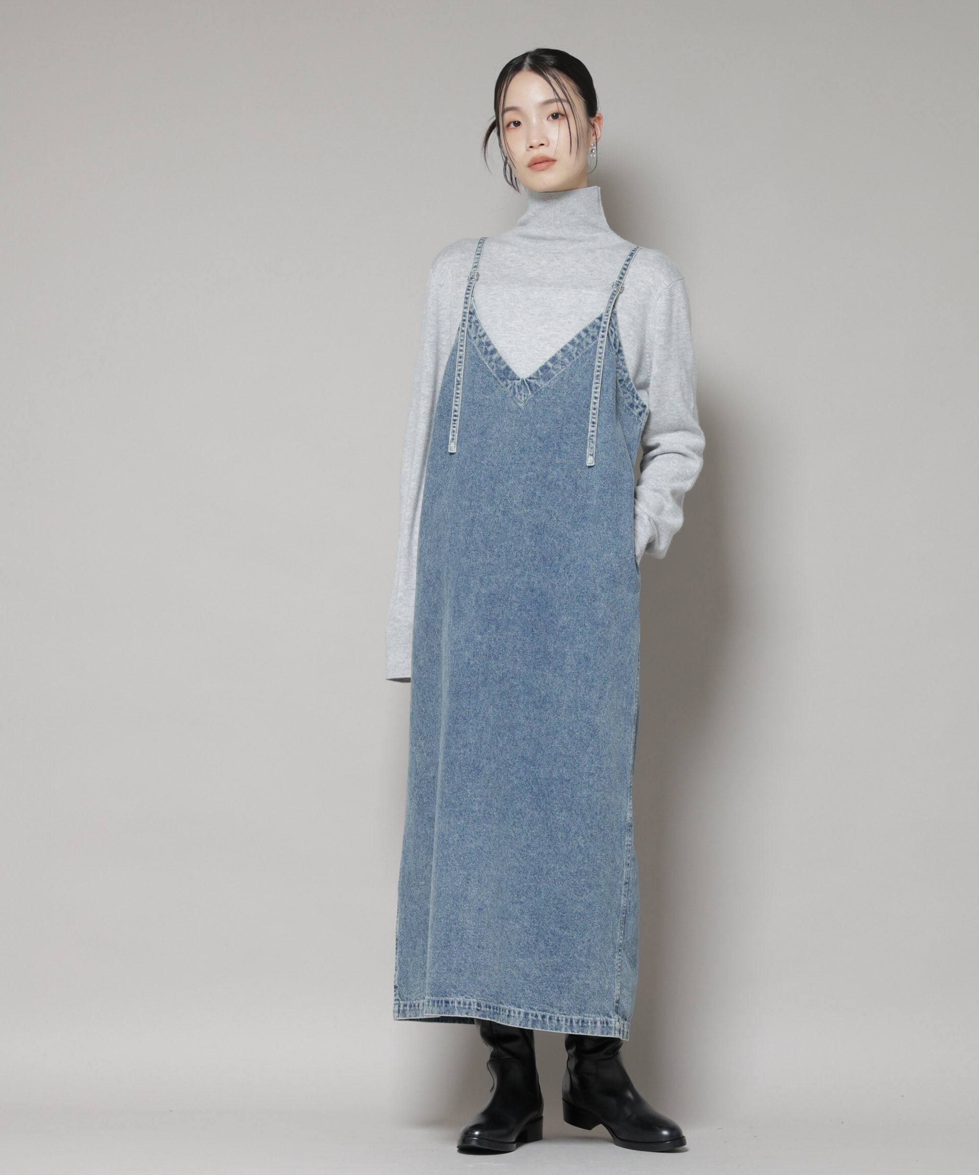 nano･universe「前後2wayデニムキャミソールワンピース」|ワンピース|