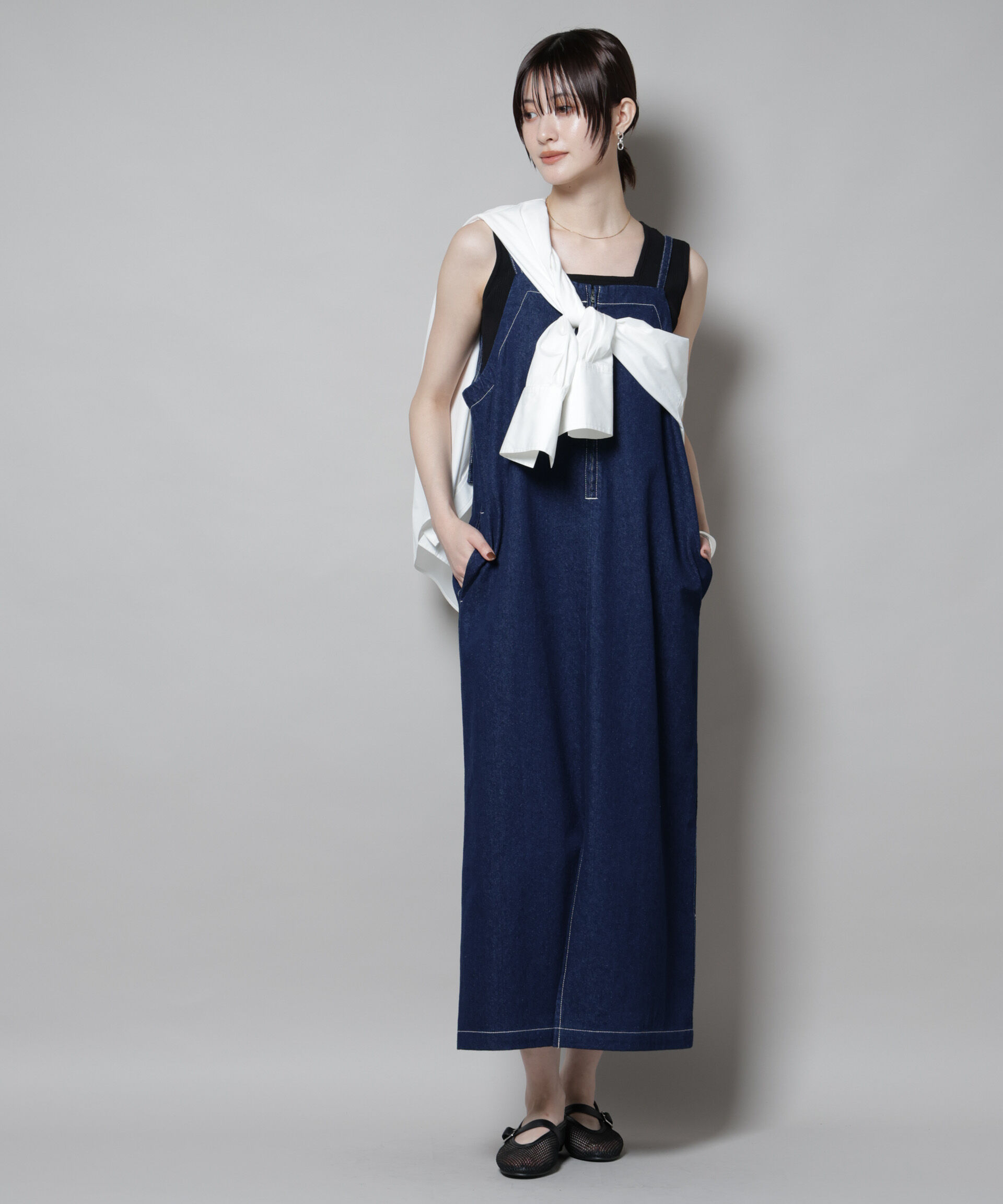 nano･universe「前後2wayデニムキャミソールワンピース」|ワンピース|