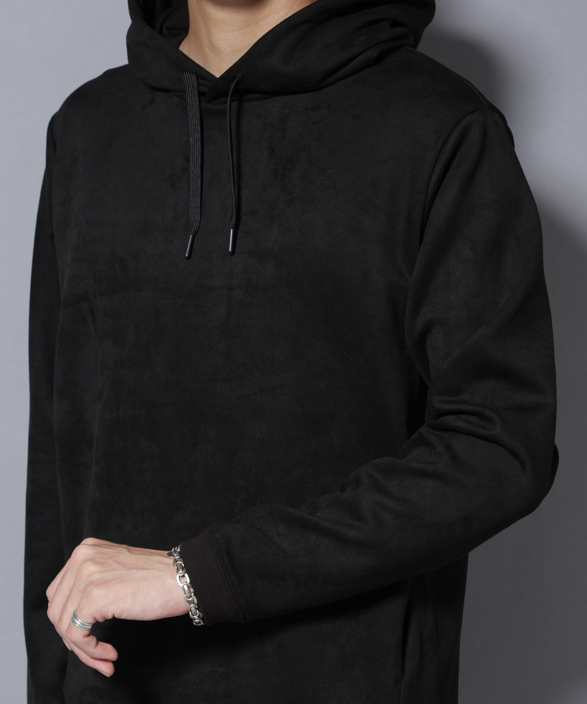 nano･universe「フェイクスエードフーディー 長袖」|Tシャツ・カットソー|