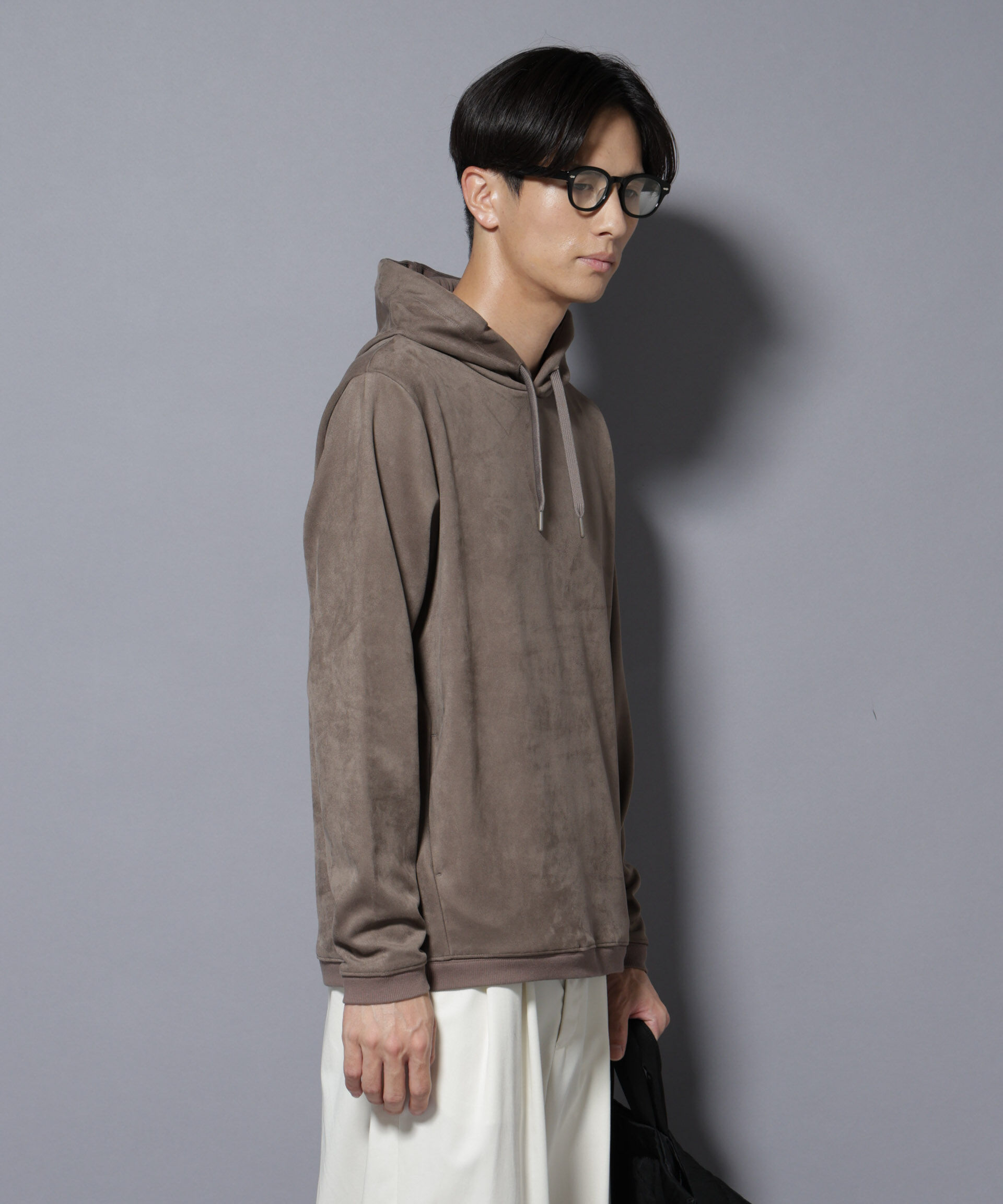 nano･universe「フェイクスエードフーディー 長袖」|Tシャツ・カットソー|