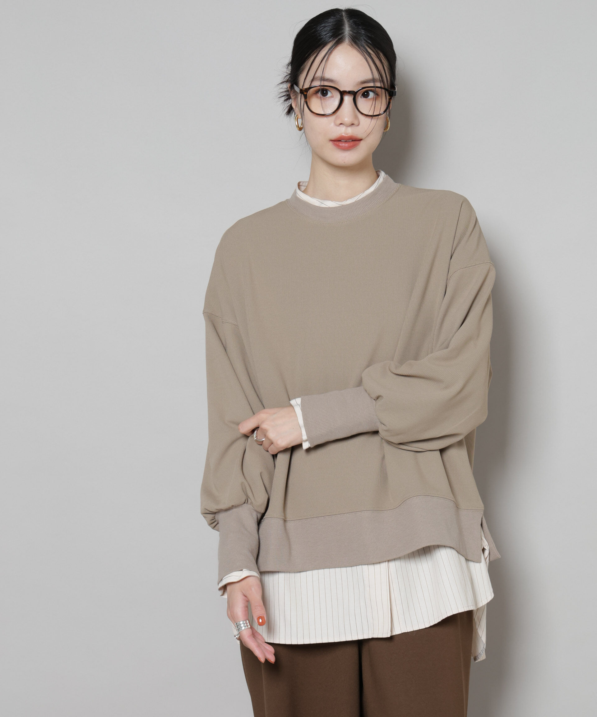 nano･universe「サカリバカットワイドクルーネックトップス(セットアップ可)」|Tシャツ・カットソー|