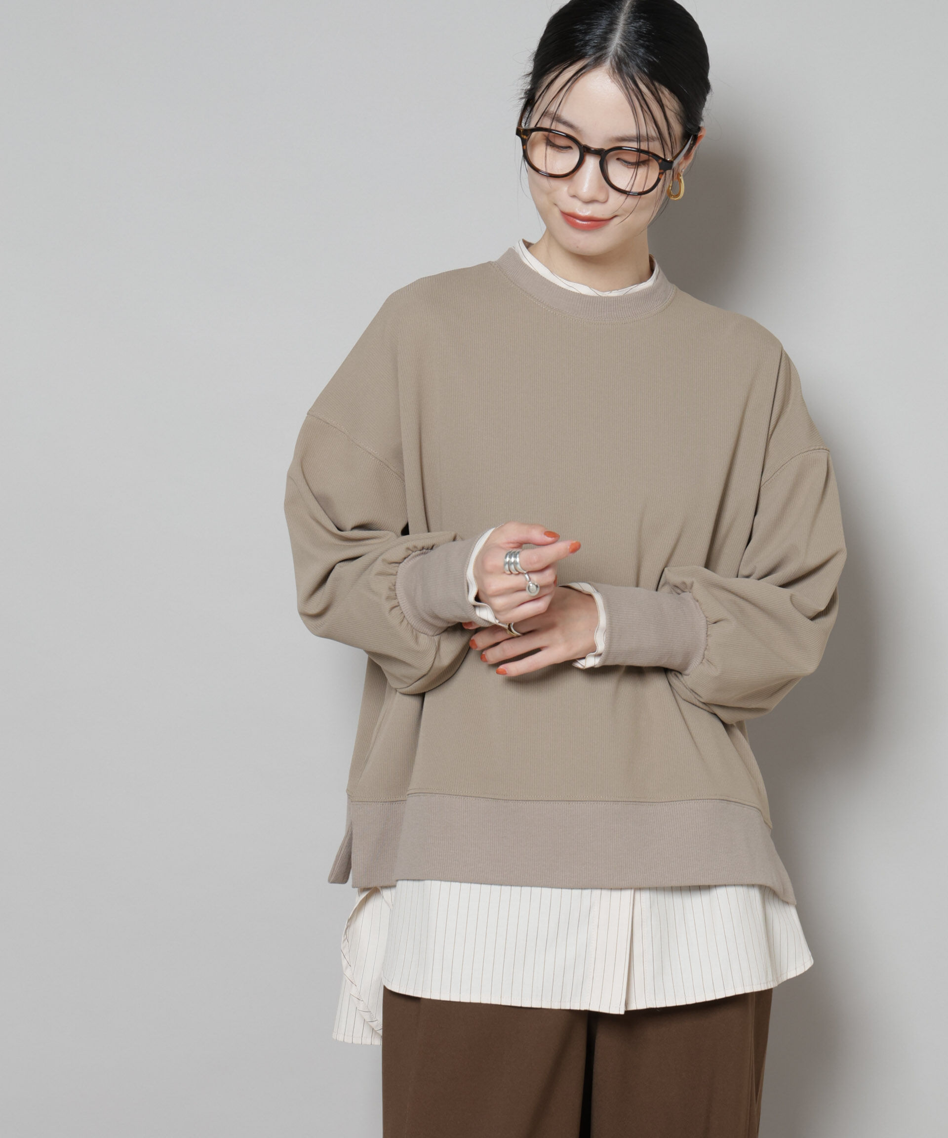 nano･universe「サカリバカットワイドクルーネックトップス(セットアップ可)」|Tシャツ・カットソー|