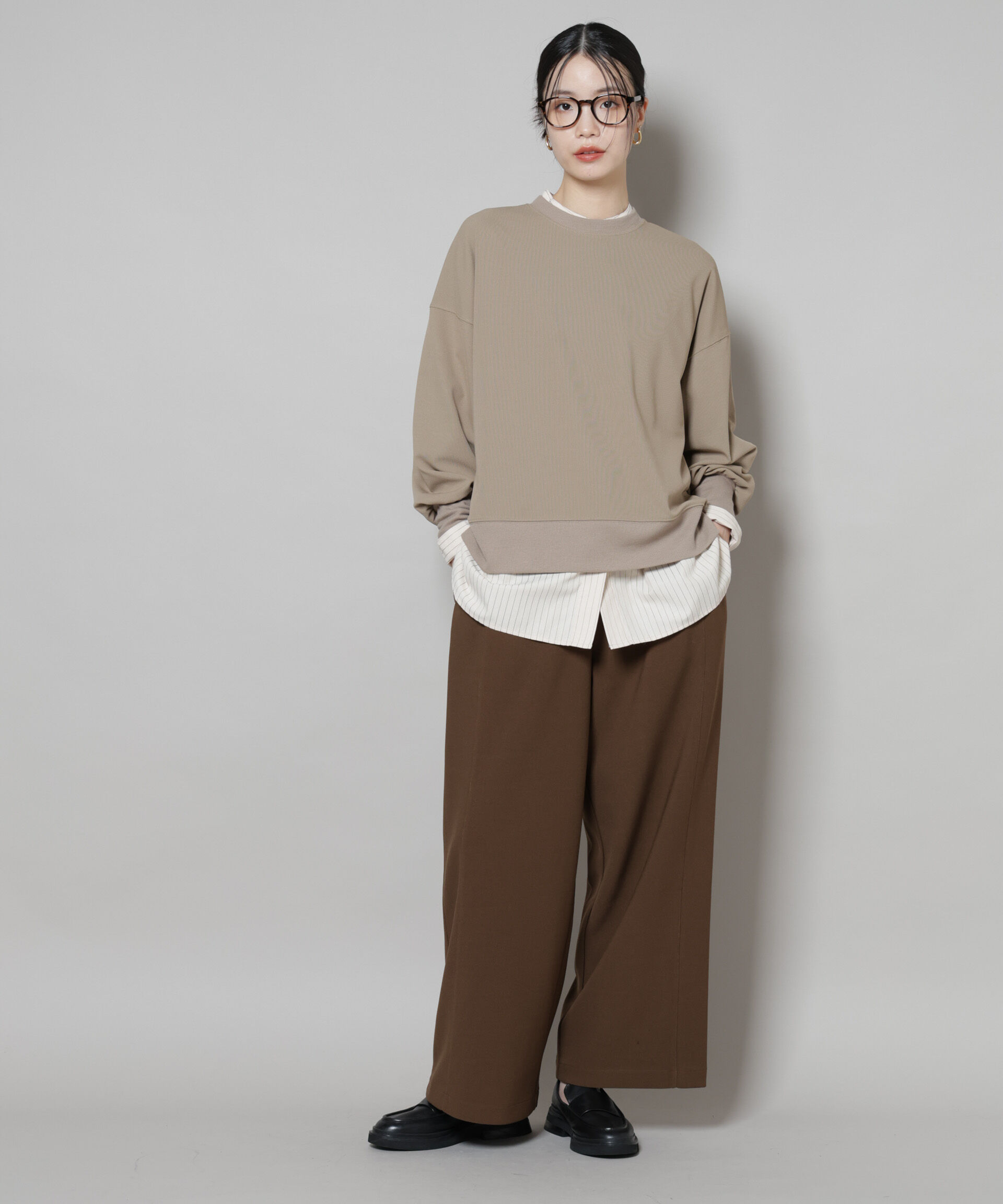 nano･universe「サカリバカットワイドクルーネックトップス(セットアップ可)」|Tシャツ・カットソー|