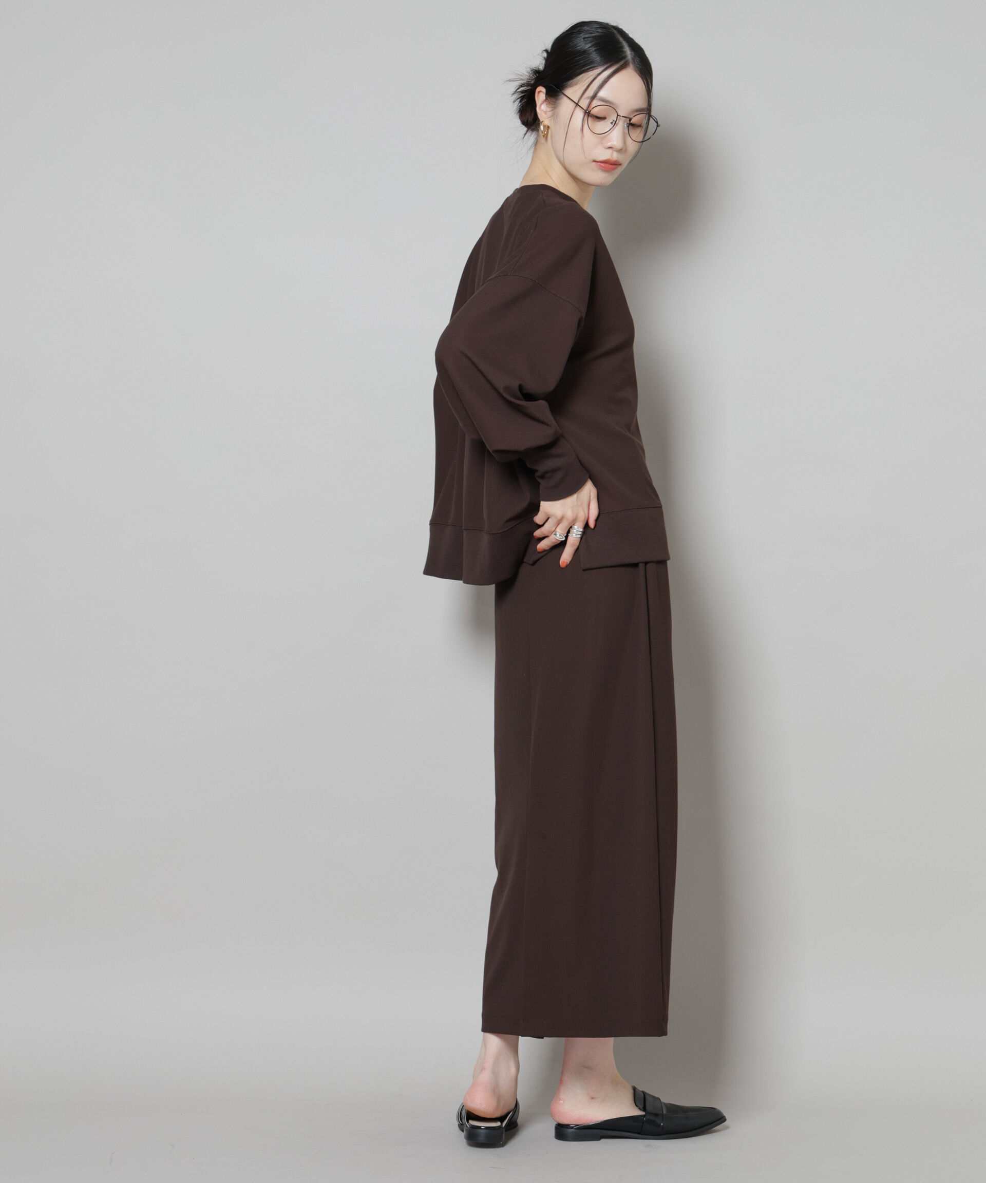 nano･universe「サカリバカットワイドクルーネックトップス(セットアップ可)」|Tシャツ・カットソー|