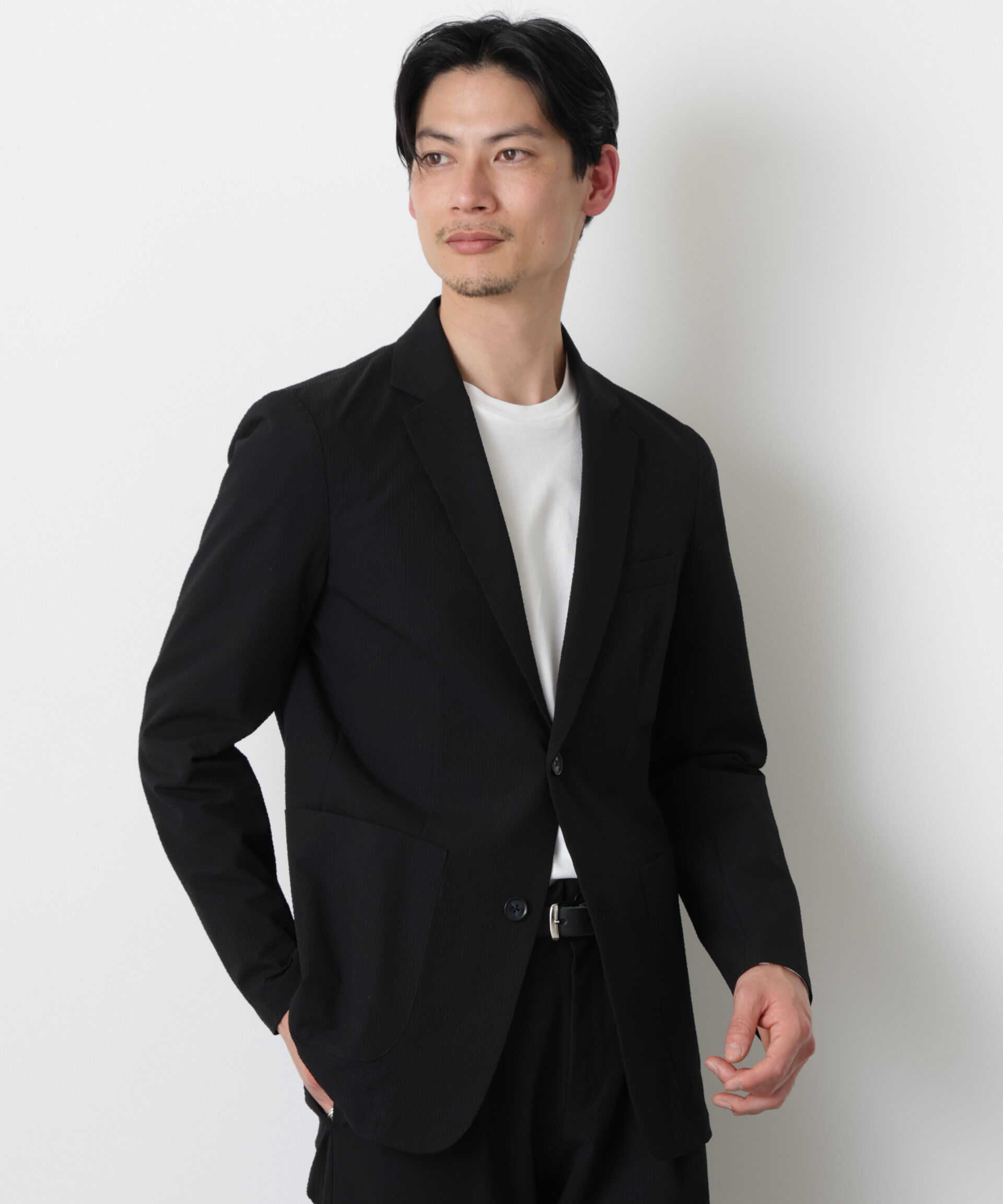 nano･universe「ストレッチサッカーセットアップ（洗濯機洗い可能）」|スーツ|