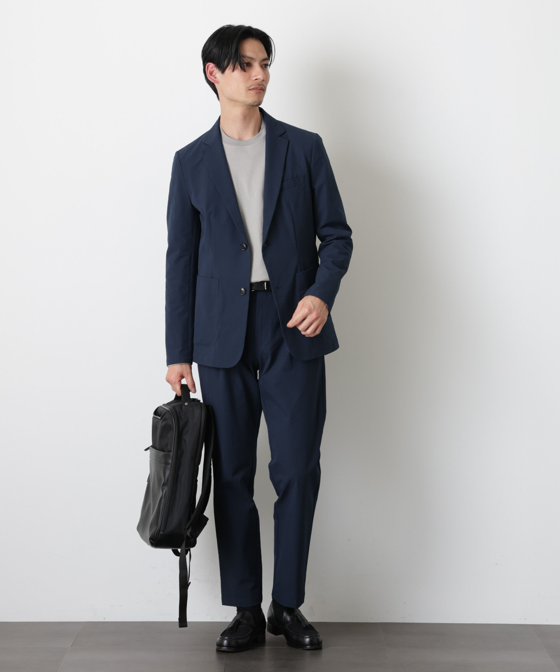 nano･universe「ストレッチサッカーセットアップ（洗濯機洗い可能）」|スーツ|