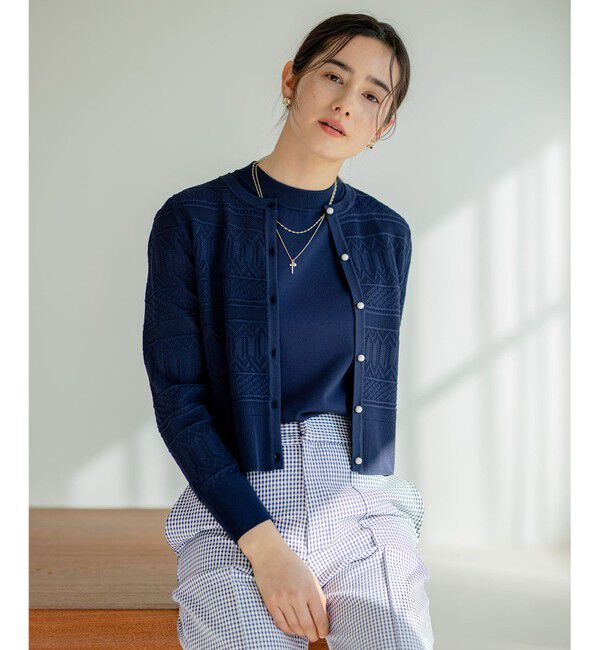 組曲「【2SET・WEB限定】編地ニット ツインセット」|カーディガン|