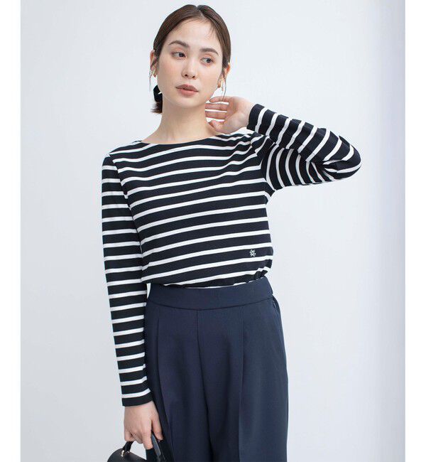 組曲「【ストレッチ・長袖】コットンフライス バスクTシャツ」|Tシャツ・カットソー|