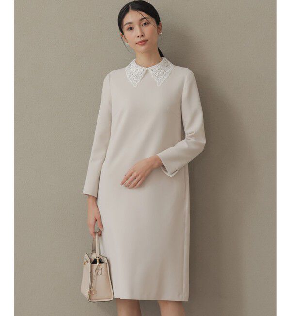 組曲「【KUMIKYOKU NAVY】コンフォータブルドレープ レース襟ワンピース」|ワンピース|