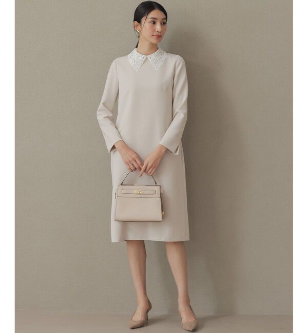 組曲「【KUMIKYOKU NAVY】コンフォータブルドレープ レース襟ワンピース」|ワンピース|