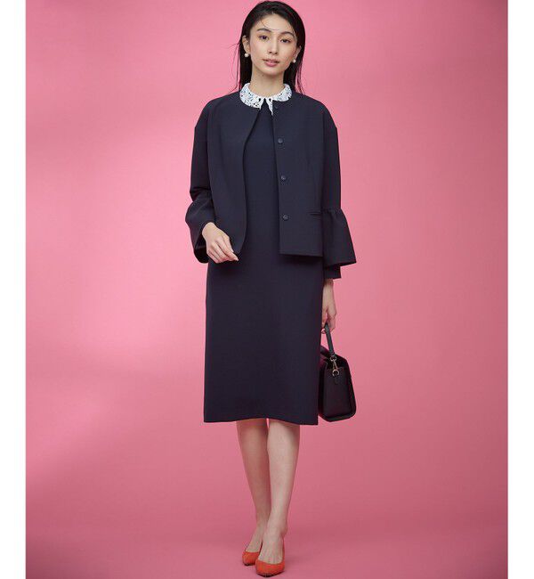 組曲「【KUMIKYOKU NAVY】コンフォータブルドレープ レース襟ワンピース」|ワンピース|