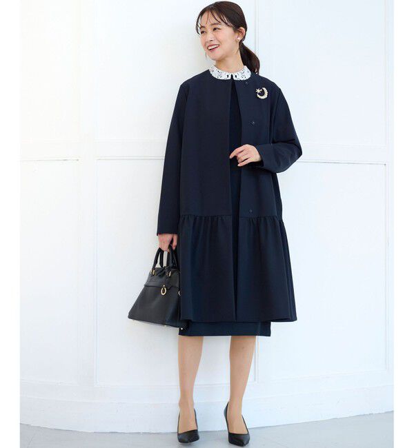 組曲「【KUMIKYOKU NAVY】コンフォータブルドレープ レース襟ワンピース」|ワンピース|