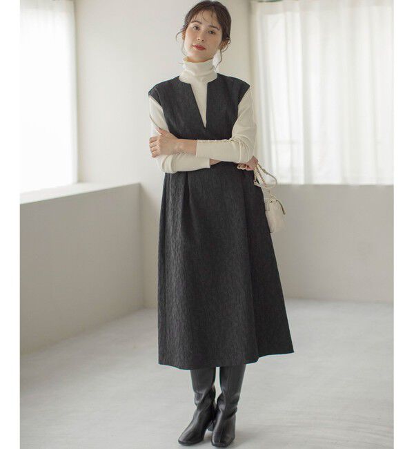 組曲「フラワーラメジャカード ジャンパースカート」|ジャンパースカート|