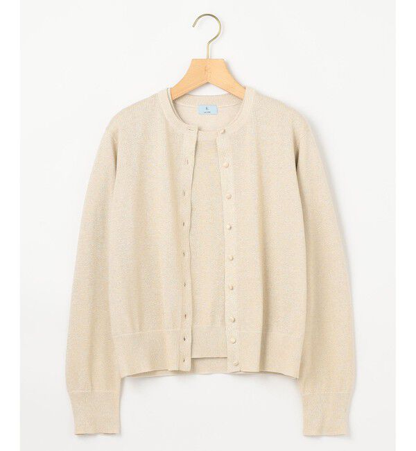 組曲「【WEB限定・2SET】5分袖ラメ入りアンサンブルニット」|カーディガン|