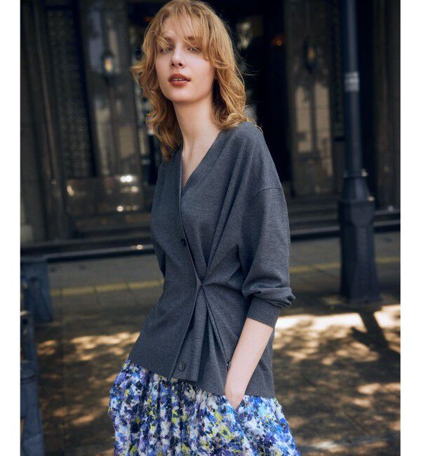 組曲「【加藤ローサさん着用 / 2WAY】スムースストレッチカシュクール カーディガン」|カーディガン|グレー系