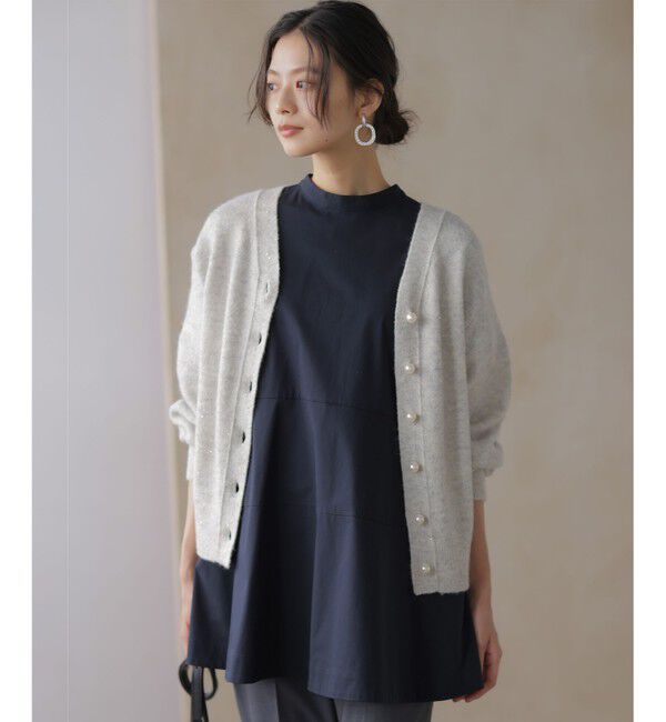 組曲「【加藤ローサさん着用 / 前後着用可】スパンコールヤーン カーディガン」|カーディガン|