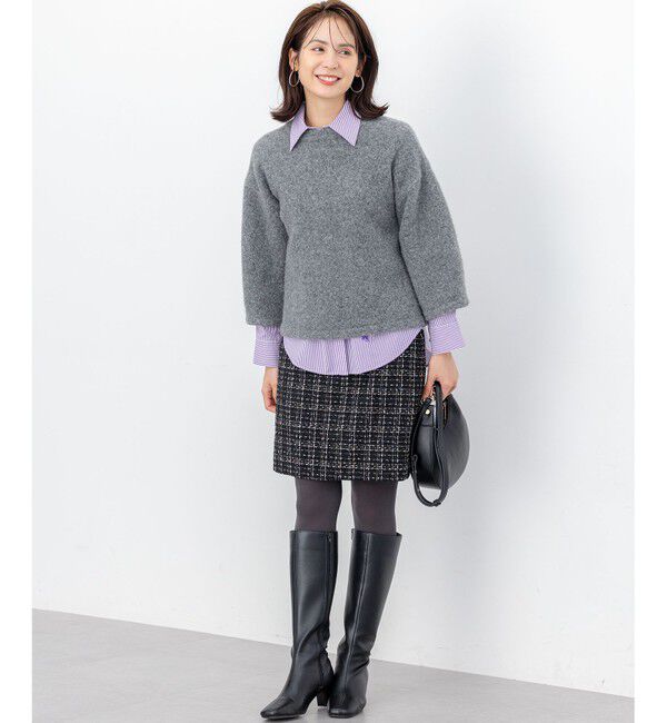 組曲「【加藤ローサさん着用】コットンタッチシャーティングボウタイ付き シャツ」|シャツ・ブラウス|