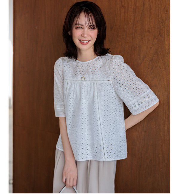 組曲「エンブロイダリーレース5分袖 ブラウス」|シャツ・ブラウス|