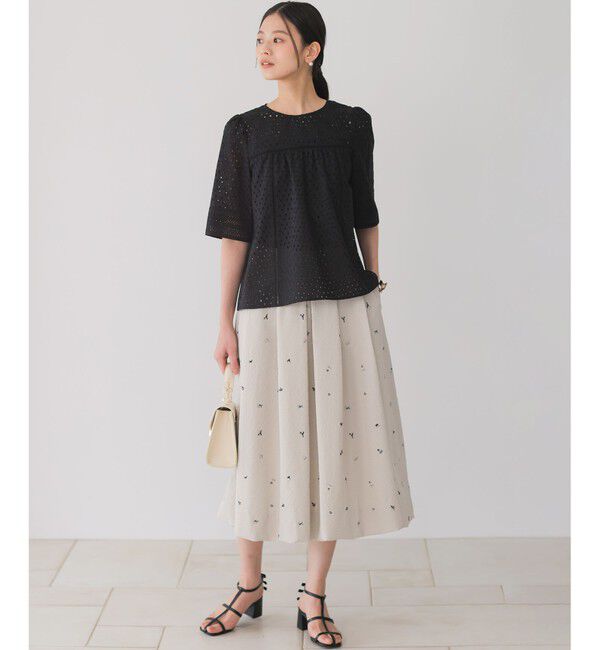 組曲「エンブロイダリーレース5分袖 ブラウス」|シャツ・ブラウス|