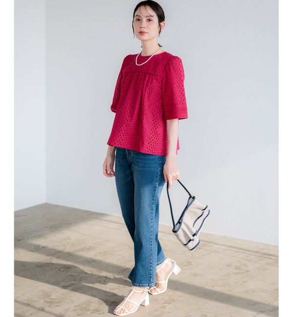 組曲「エンブロイダリーレース5分袖 ブラウス」|シャツ・ブラウス|