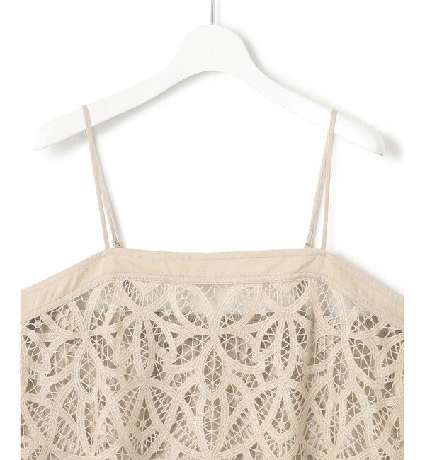 23区「【好評につき新色追加/汗じみ防止】エンブロイダリージャージー レースキャミソール付き カットソー」|Tシャツ・カットソー|