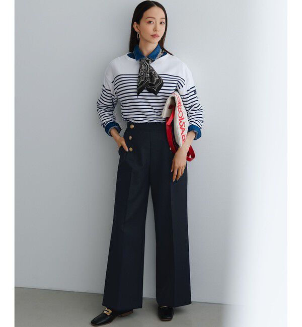 23区「Armor-lux パネルボーダー クロップド カットソー」|Tシャツ・カットソー|