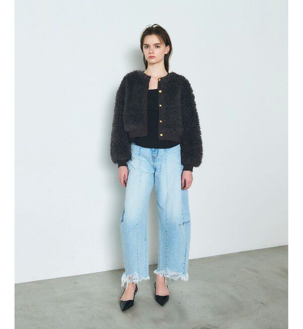 Diagram「フェイクファーニットカーディガン」|カーディガン|