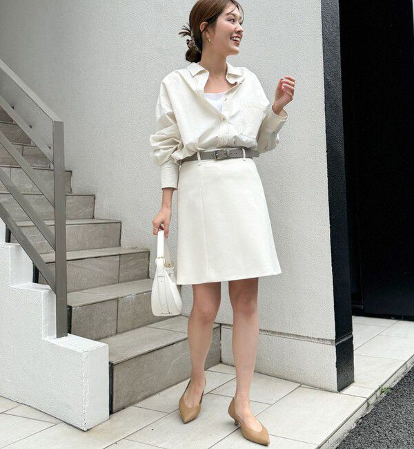 NOLLEY'S「ストレッチカルゼショートスカート」|台形|